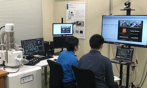 海外大学との遠隔デモの様子